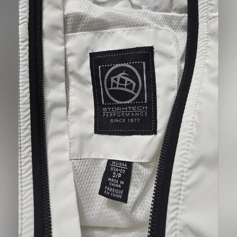 Lincoln Stormtech Jacket Mens White Full Zip Windbreaker Size Small
